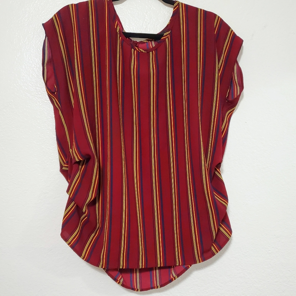 Burgundy striped Blouse